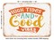 DECORATIVE METAL SIGN - High Tides and Good Vibes - Vintage Rusty Look